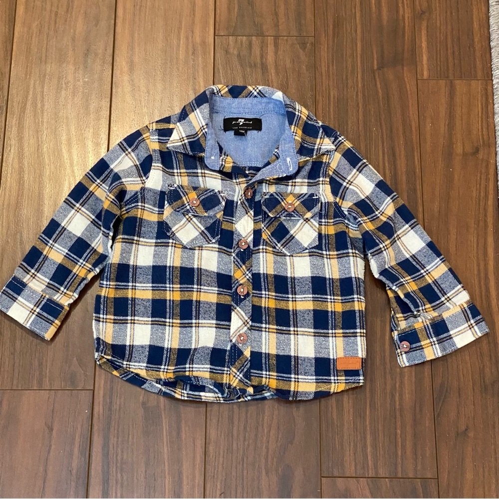 7 for All Mankind plaid flannel shirt size 18 months